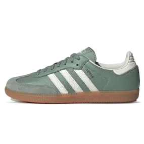 Womens Adidas Samba OG Sneakers in Silver Green - Classic Retro Style