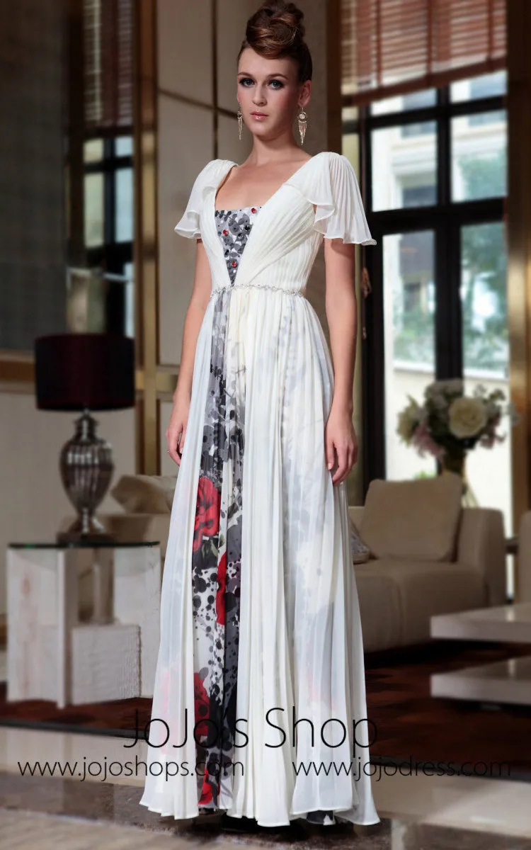 Butterfly Sleeve Prom Formal Evening Dress