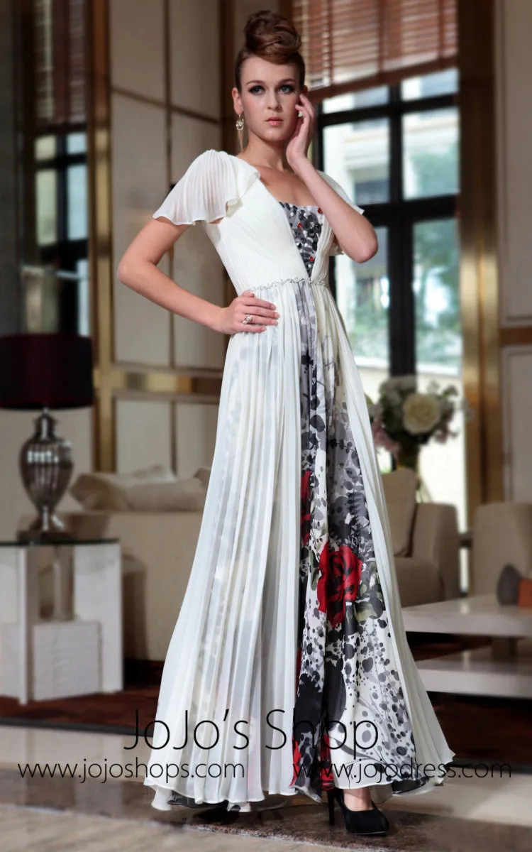 Butterfly Sleeve Prom Formal Evening Dress