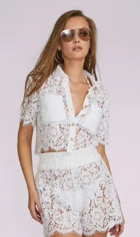 White Lace Generation Love Juni Shirt: Elegant Summer Staple