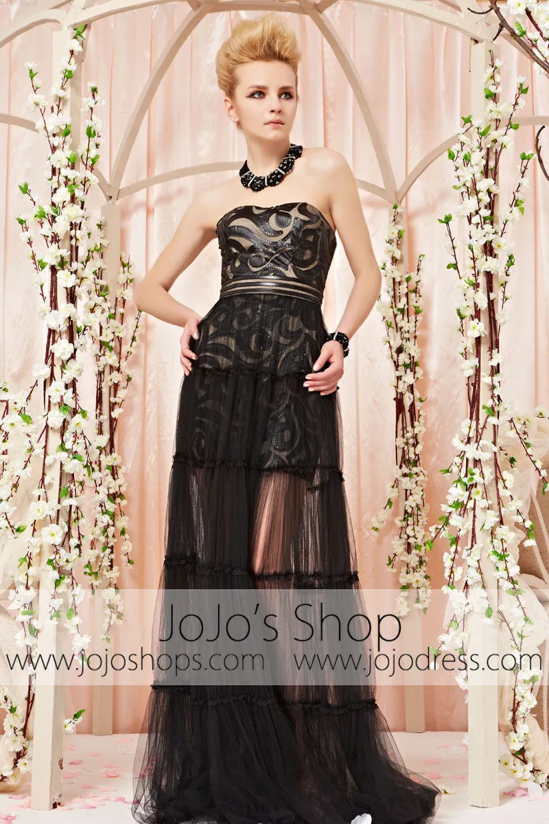 Modest Black Prom Formal Evening Dress with Sleeves cx830155