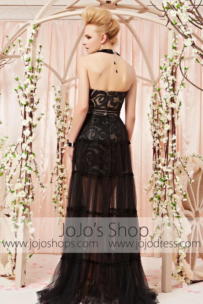 Modest Black Prom Formal Evening Dress with Sleeves cx830155