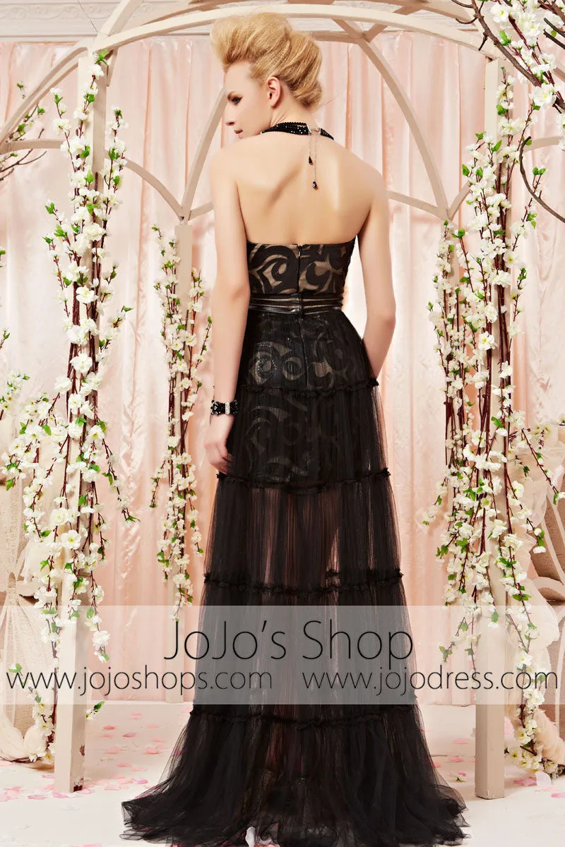 Modest Black Prom Formal Evening Dress with Sleeves cx830155