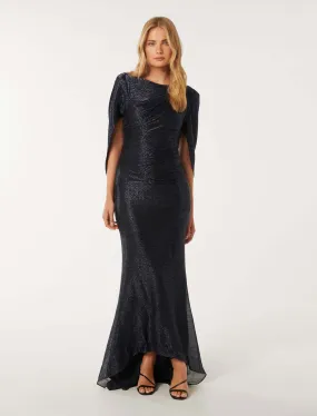 Rea Plisse Drape Back Dress
