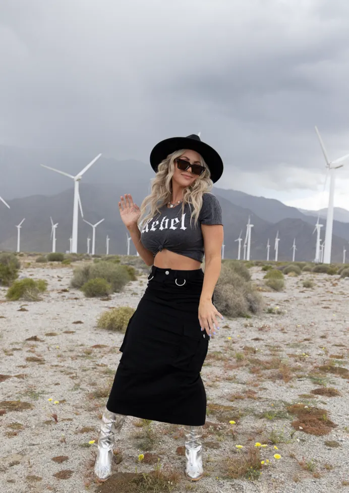 Rebel Rock and Roll Cropped Graphic Tee